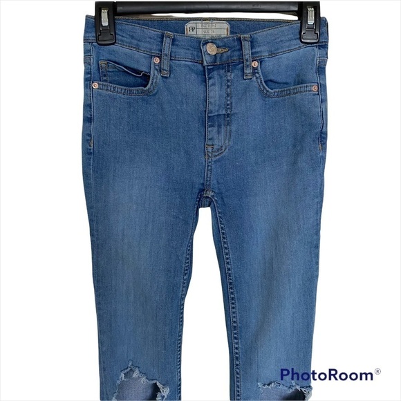 FREE PEOPLE  Busted in Mid Stone Blue Skinny Jeans, Size 25 - Picture 3 of 10